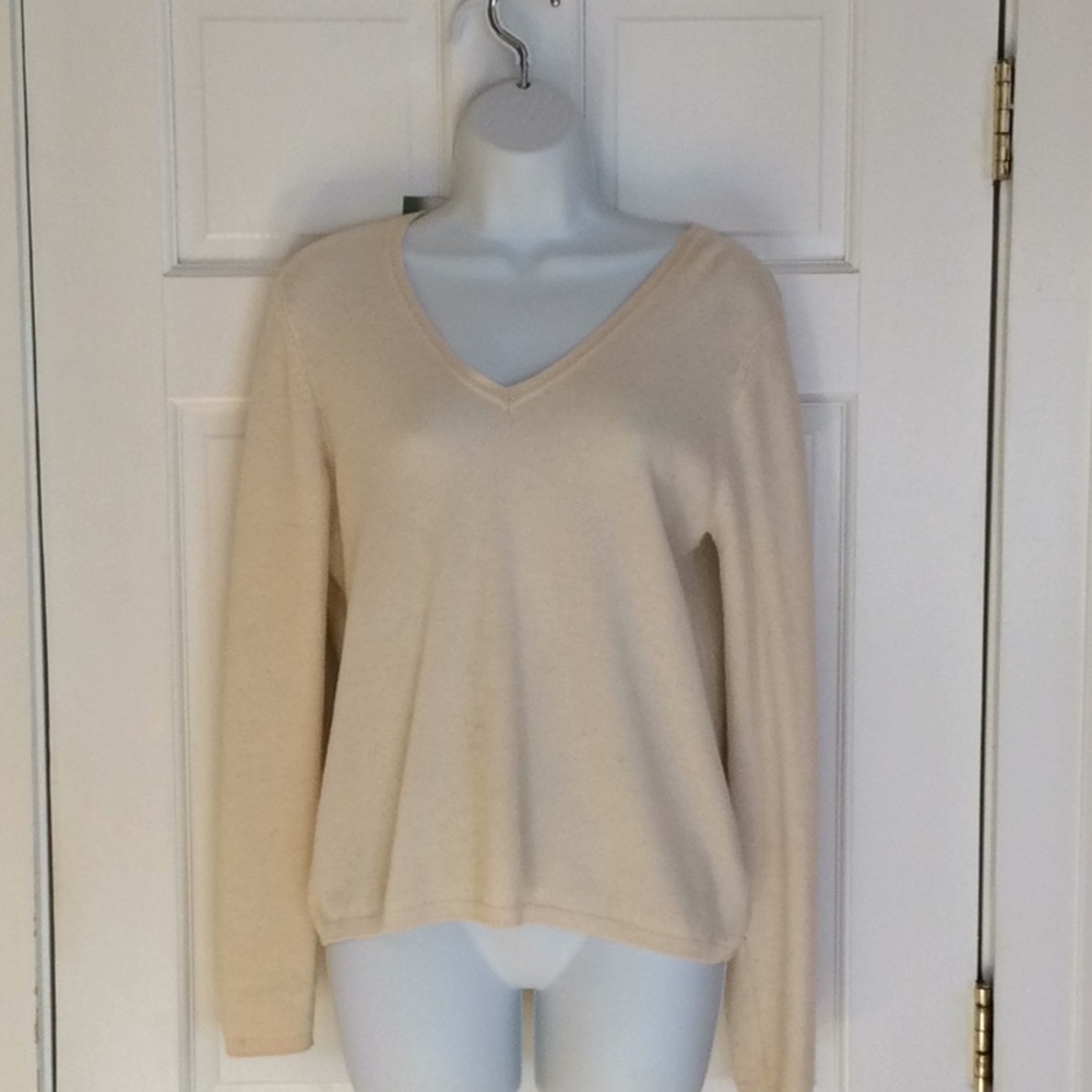 100% cashmere v neck sweater